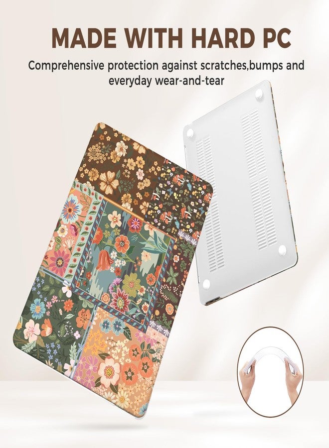 iCasso for MacBook Air 13 inch Case 2021 2020 2019 2018 Release A2337 M1 A2179 A1932, Flower Hard Shell Protective Case for MacBook Air 13.3 inch + Keyboard Cover + Screen Film, Brown Flower - Image 3