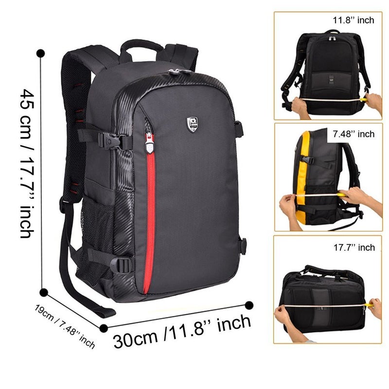 YUHAN Oxford Large Capacity Multi-function Waterproof Anti-shock SLR/DSLR Gadget Camera Bag Professional Gear Photography Travel Backpack Rucksack - Image 2
