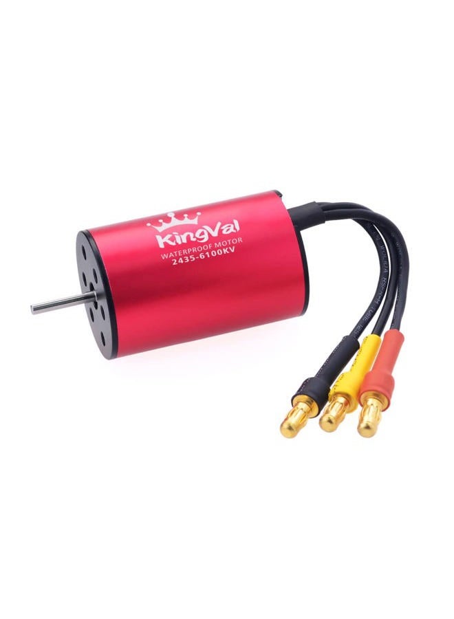 KingVal Replacement 2435 6100KV Waterproof Brushless Motor Shaft 2.0mm Compatible with 1/16 1/18 RC Car - Image 1