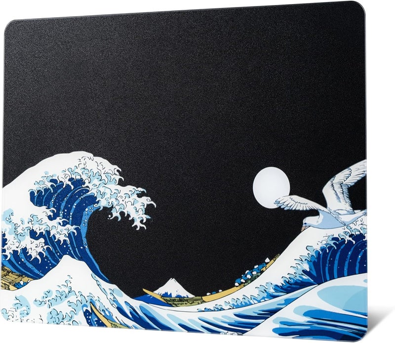 GMKWTL XVX Glass Mouse Pad for Gaming, Black Coral Sea Hard Gaming Mousepad, Professional Large Mouse Mat 410mm*310mm, Special Glass Surface with Improved Precision and Speed - Image 1