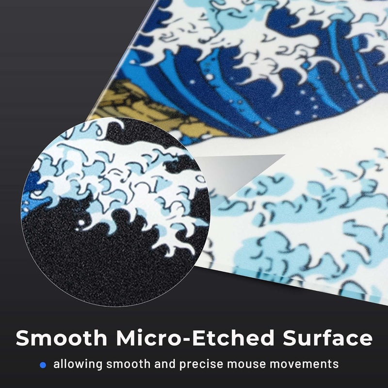 GMKWTL XVX Glass Mouse Pad for Gaming, Black Coral Sea Hard Gaming Mousepad, Professional Large Mouse Mat 410mm*310mm, Special Glass Surface with Improved Precision and Speed - Image 4