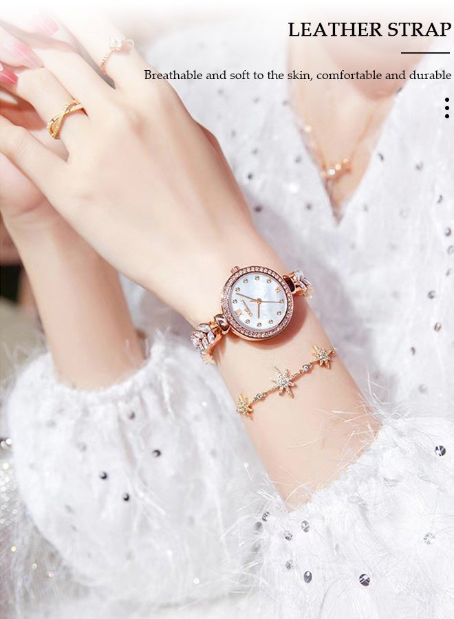 DUNISO Women's Watch ,Analog Quartz Diamond Wrist Watch ,Elegant Women's Style Pointer-style Vintage Exquisite Watch,Stylish Stainless Steel Watch Girl Gift - Image 4