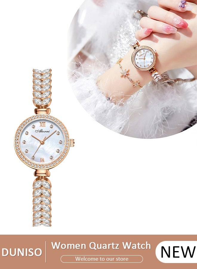DUNISO Women's Watch ,Analog Quartz Diamond Wrist Watch ,Elegant Women's Style Pointer-style Vintage Exquisite Watch,Stylish Stainless Steel Watch Girl Gift - Image 1