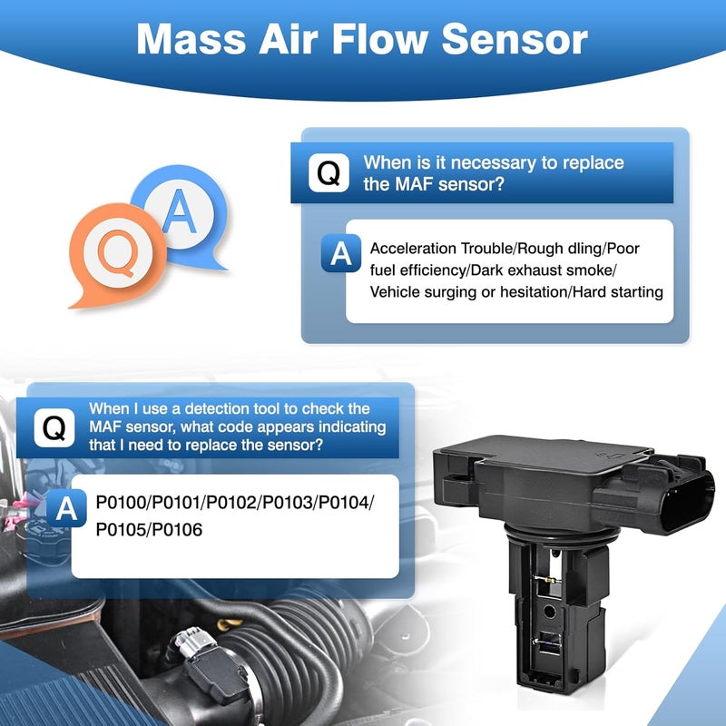 TOP-MAX Mass Air Flow Sensor Compatible with Chevy Silverado 1500 2500HD Suburban Tahoe GMC Sierra Yukon Cadillac Escalade CTS, MAF Sensor Replace for 10393948 23256991 - Image 4