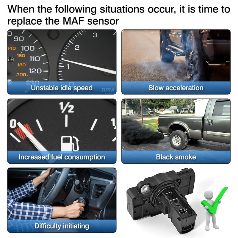 TOP-MAX Mass Air Flow Sensor Compatible with Chevy Silverado 1500 2500HD Suburban Tahoe GMC Sierra Yukon Cadillac Escalade CTS, MAF Sensor Replace for 10393948 23256991 - Image 5