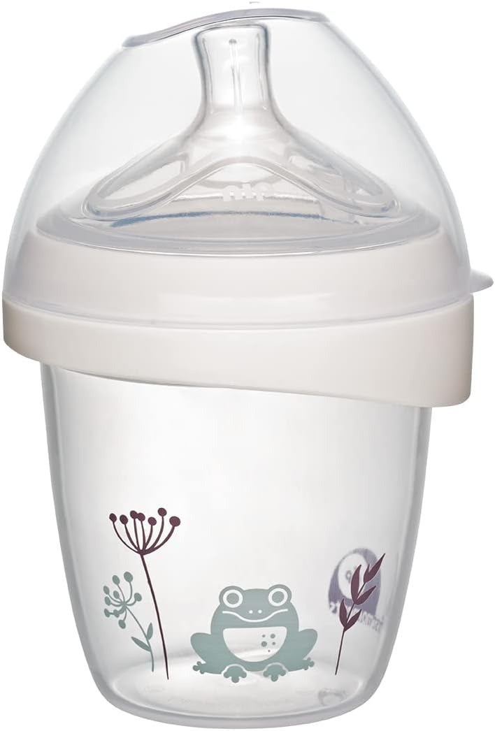 nip First Moments Wide-Neck Polypropylene Bottle, Frog Design, Made in Germany, 150ml - Image 1