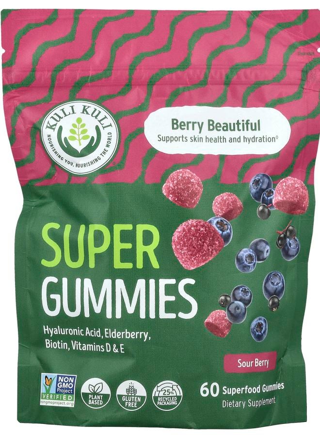 Kuli Kuli Super Gummies Berry Beautiful Sour Berry 60 Superfood Gummies - Image 1