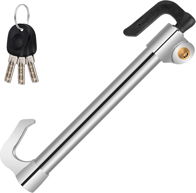 Auspicious Steering Wheel Clamp, Steering Wheel Lock for Car, Brake Pedal Clutch Lock, Retractable Hook, Immobiliser, Car, Steering Wheel Lock for Van, Car, SUV, Truck, Heavy Car Safety with 3 Keys (Silver) - Image 1