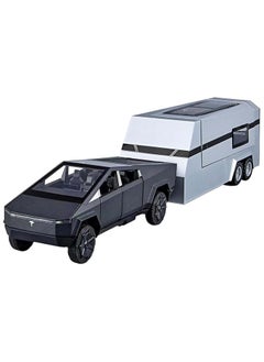 CHE ZHI 1:32 Tesla Cybertruck Pickup Trailer Alloy Car Model Diecasts Metal Off-Road Vehicles Truck Model Sound and Light Kids Toys Gift  - Image 1