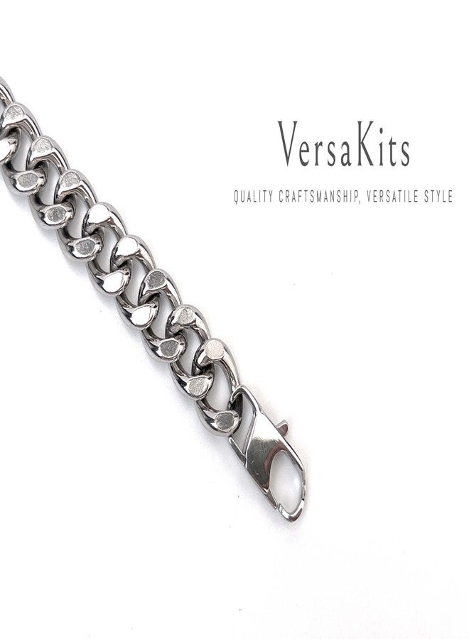 VersaKits Men's Miami Curb Cuban Link Bracelet Gothic Skull Charm Stainless Steel Chain Wristwear Gift - Image 5