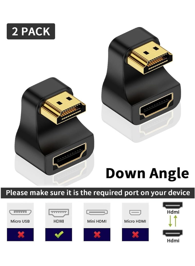 8K HDMI كابل، 2 قطعة 48 جيجابت/ثانية U شكل 180 درجة ممتد، 8K 60 هرتز 4K 120 هرتز ذكر إلى أنثى، مع مؤشر LED، متوافق مع PS5 وحاسوب محمول وشاشة HDTV ومراقبة للألعاب. - Image 3