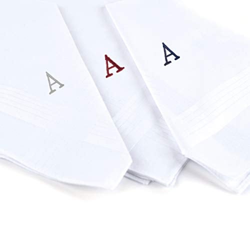 boxed-gifts Monogrammed Handkerchiefs for Men - Soft Hankies for Men + Great Monogrammed Gifts - Intial A - Image 2