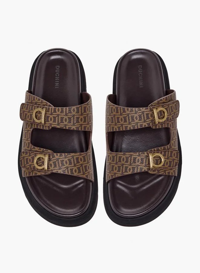 دوتشيني Men Monogram Print Comfort Sandals