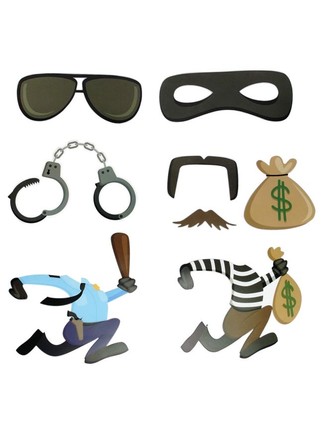 BinaryABC Cops Robbers Police Photo Booth Props Police Party Supplies21Pcs - Image 2