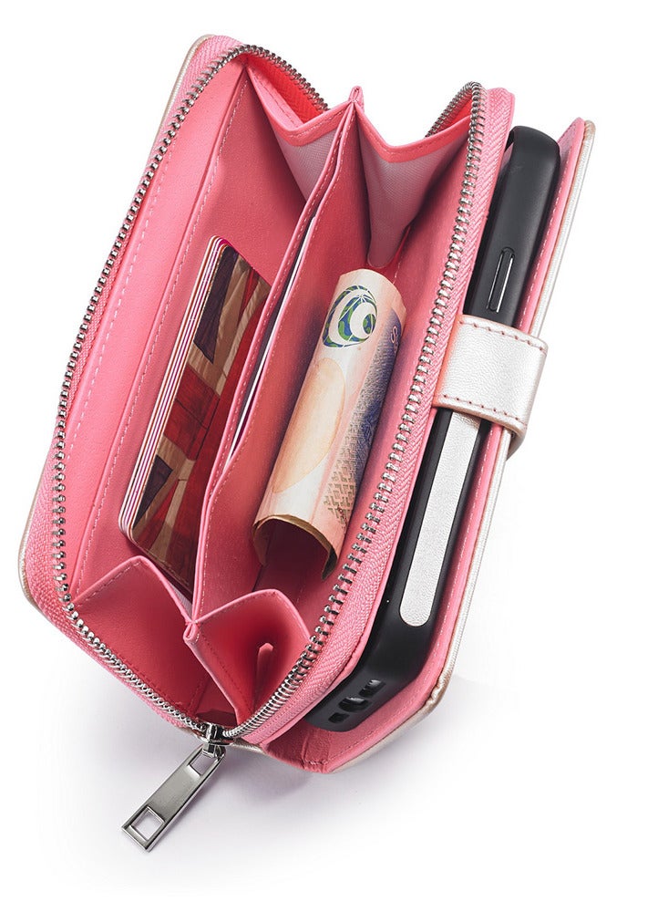 CATANES (for iPhone 12 Mini) Wallet Case Leather Cover, ID Credit Holder Folio Flip Wallet case with Embroidery Unique Design / White - Image 2