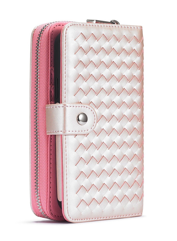 CATANES (for iPhone 12 Mini) Wallet Case Leather Cover, ID Credit Holder Folio Flip Wallet case with Embroidery Unique Design / White - Image 3