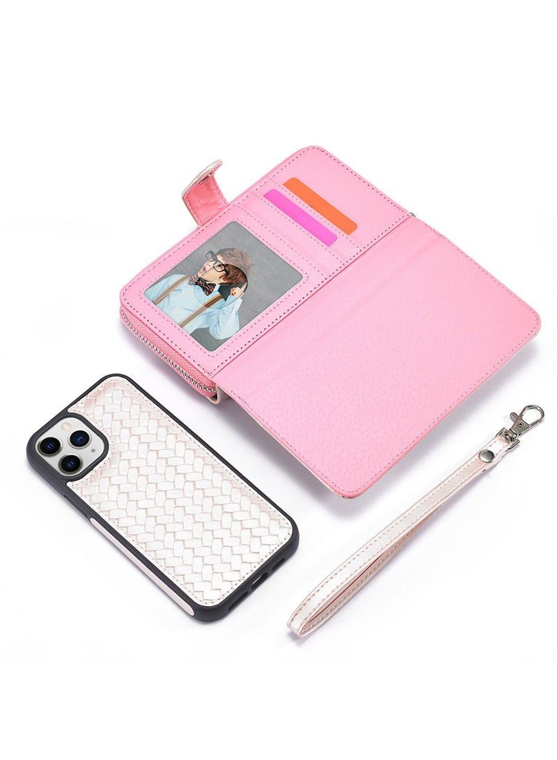 CATANES (for iPhone 12 Mini) Wallet Case Leather Cover, ID Credit Holder Folio Flip Wallet case with Embroidery Unique Design / White - Image 5