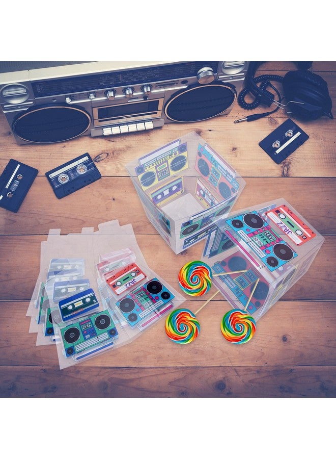 Yaromo Tape Radio Bucket Centerpiece, 6 Pcs 80S Party Supplies, 90S Theme Birthday Party Decorationtape Radio Table Decor, Retro Hip Hop Disco Pop Music Party - Image 4