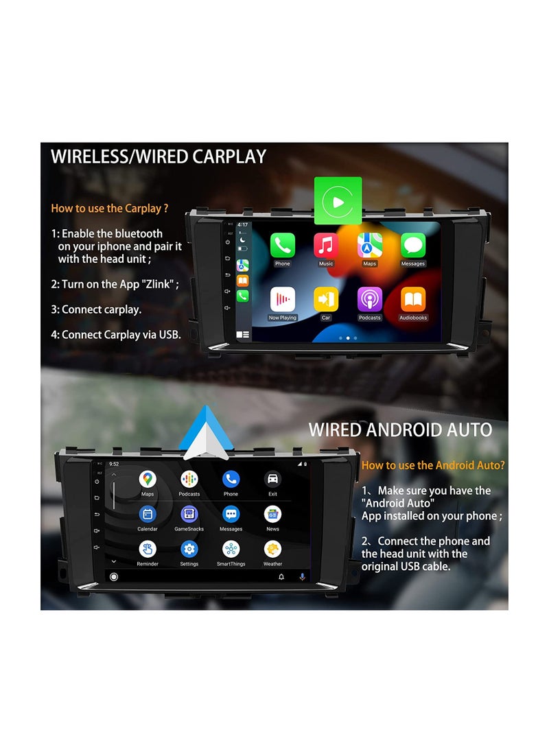 SHEZA STAR - Android Screen For Nissan Altima  2013 To 2018 2GB RAM 32 GB Memory Support Apple Carplay Android Auto Full HD Touch Screen Display built In Bluetooth USB Radio WiFi Play Store Backup Camera include - Image 1