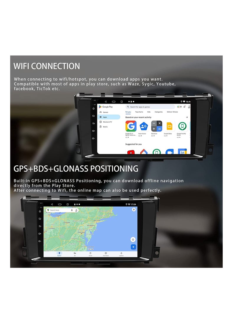 SHEZA STAR - Android Screen For Nissan Altima  2013 To 2018 2GB RAM 32 GB Memory Support Apple Carplay Android Auto Full HD Touch Screen Display built In Bluetooth USB Radio WiFi Play Store Backup Camera include - Image 1
