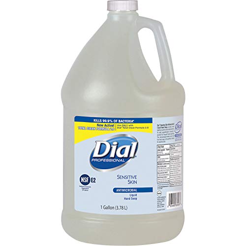 Dial Sensitive Skin Antimicrobial Soap Refill  1 gal 38 L  Kill Germs  Skin Hand  Clear  Antimicrobial  1 Each