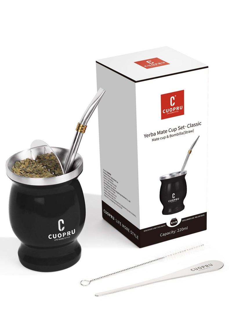 كوبرو كوب المته سعة 220 مل مع شفاطة بومبيلا وفلتر الشاي تصميم أرجنتيني تقليدي - Image 1