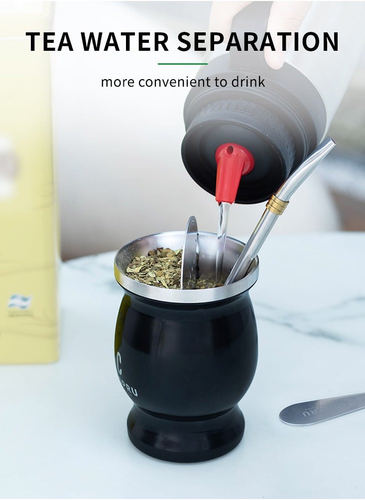 CUOPRU Yerba mate cup set 220ml argentinian style with straw and tea strainer  - Image 2
