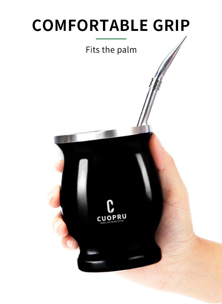 CUOPRU Yerba mate cup set 220ml argentinian style with straw and tea strainer  - Image 4