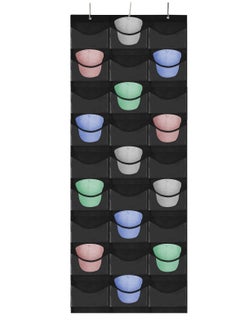 27 Pockets Hat Rack For Baseball Caps, Baseball Hat Organizer for Wall&Over the Door, Caps Hat Holder Hanger For Closet With Large Clear Pockets with 3 Hooks, Hat Storage to Protect and Display