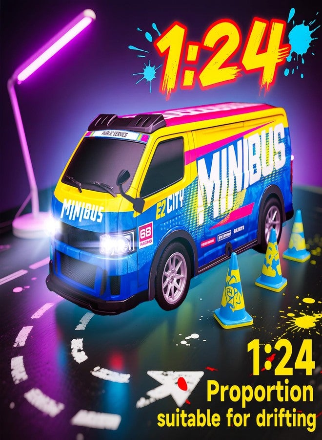 BEZGAR RC Drift Car | 2.4GHz 4WD Remote Control Car with Color-Shifting Lights & Dual Tire Sets | 20 Min Playtime RC Cars for Kids | Racing Toy Remote Control Bus for Boys Girls - Image 2