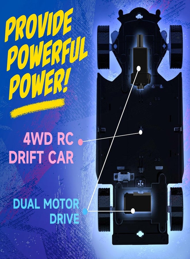 BEZGAR RC Drift Car | 2.4GHz 4WD Remote Control Car with Color-Shifting Lights & Dual Tire Sets | 20 Min Playtime RC Cars for Kids | Racing Toy Remote Control Bus for Boys Girls - Image 5