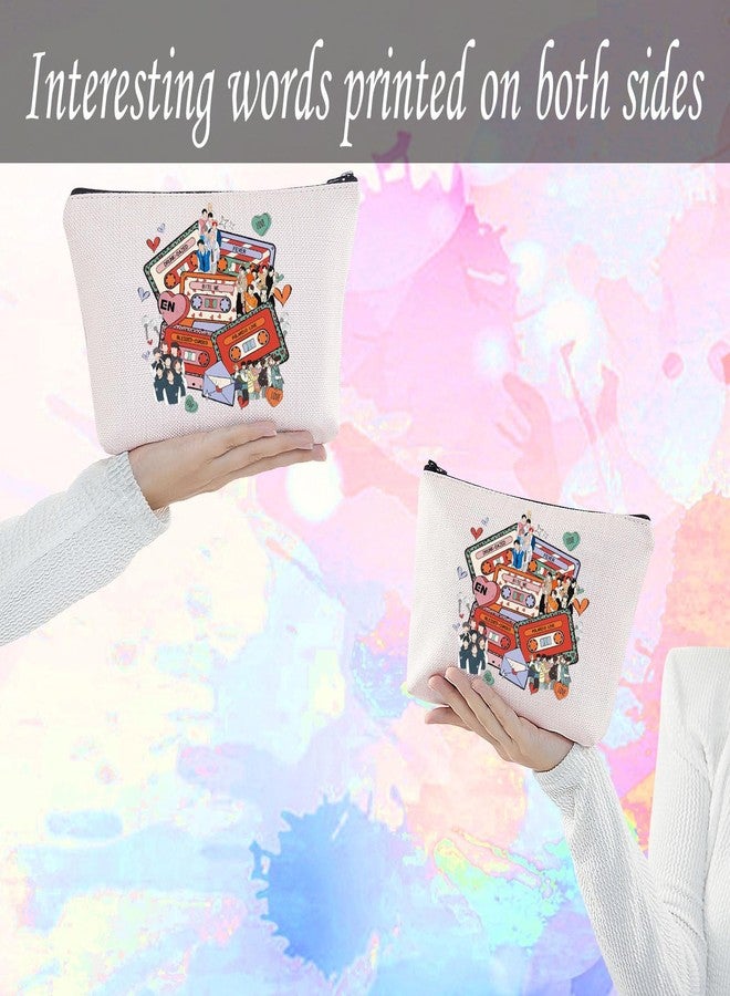 LEVLO K-POP Music Travel Makeup Bag Kpop Album Lover Reusable Zipper Bag South Korea Star Team Fans Gift (DFBBP) - Image 4