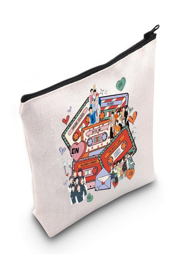 LEVLO K-POP Music Travel Makeup Bag Kpop Album Lover Reusable Zipper Bag South Korea Star Team Fans Gift (DFBBP) - Image 1