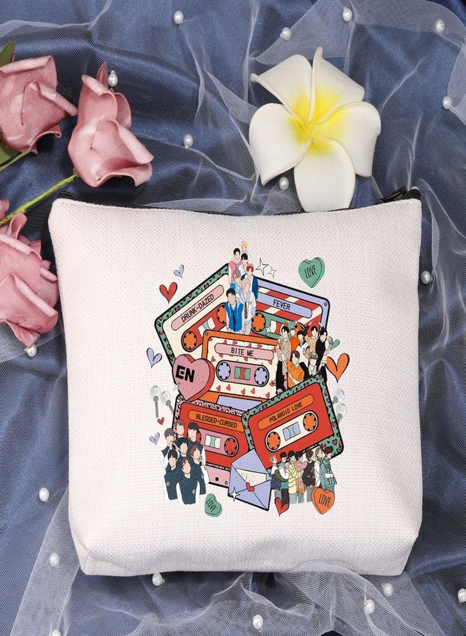 LEVLO K-POP Music Travel Makeup Bag Kpop Album Lover Reusable Zipper Bag South Korea Star Team Fans Gift (DFBBP) - Image 3