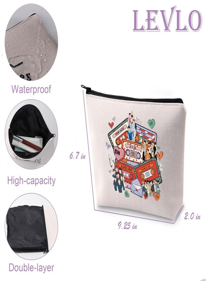 LEVLO K-POP Music Travel Makeup Bag Kpop Album Lover Reusable Zipper Bag South Korea Star Team Fans Gift (DFBBP) - Image 2