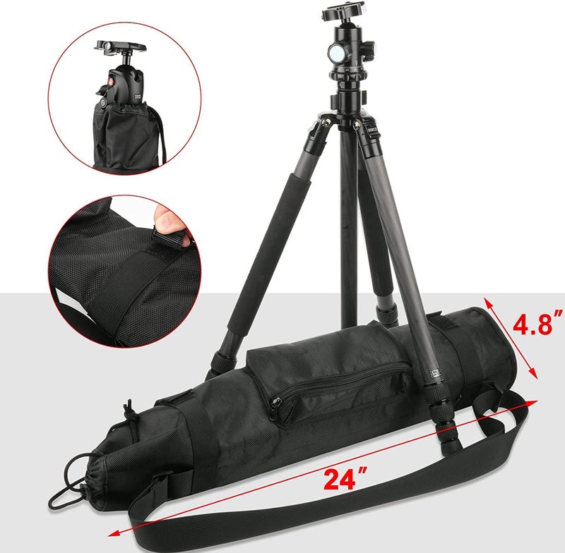 TXEsign Tripod Carrying Case Bag 24” Compatible with Basics Gitzo Manfrotto Tripod Travel Bag Heavy Duty Nylon Bag, Camera Tripod Bag with Outer Pocket, for Tripod, Light Stands, Monopod, Mic Stand - Image 4
