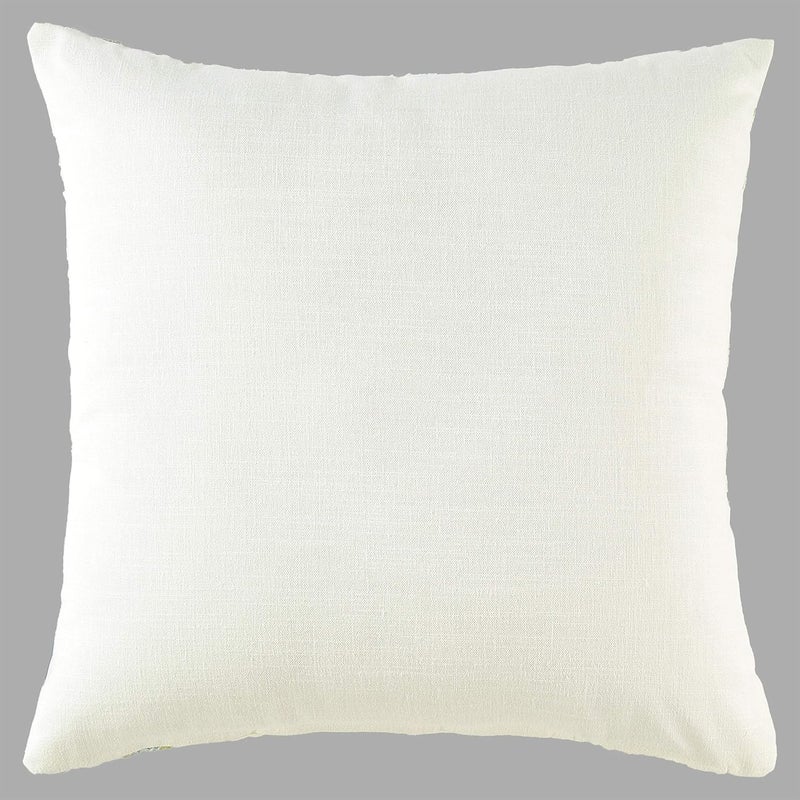 GMF GM Luxury Home Decor Embroidered Leaf Cotton Cushion Cover with Zipper Luxurious Soft Decorative Square Pillow Cover for Living Room Bedroom Home Decor Pack of 2 Size 16 x 16 inch Ivory - Image 3