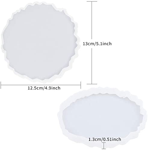 URBAN BOX Resin Coaster Molds,Silicone Molds for Resin Casting,Silicone Agate Coaster Molds for Making Resin Geode,Agate Slice Coasters,Cup Mats,Home Decoration-50 (4) - Image 2