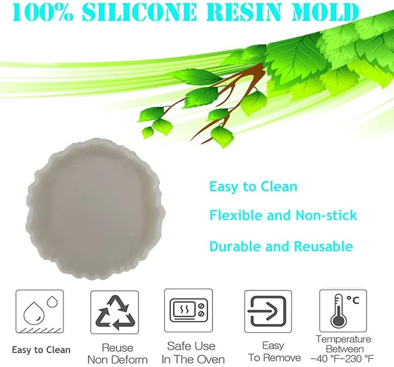 URBAN BOX Resin Coaster Molds,Silicone Molds for Resin Casting,Silicone Agate Coaster Molds for Making Resin Geode,Agate Slice Coasters,Cup Mats,Home Decoration-50 (4) - Image 4