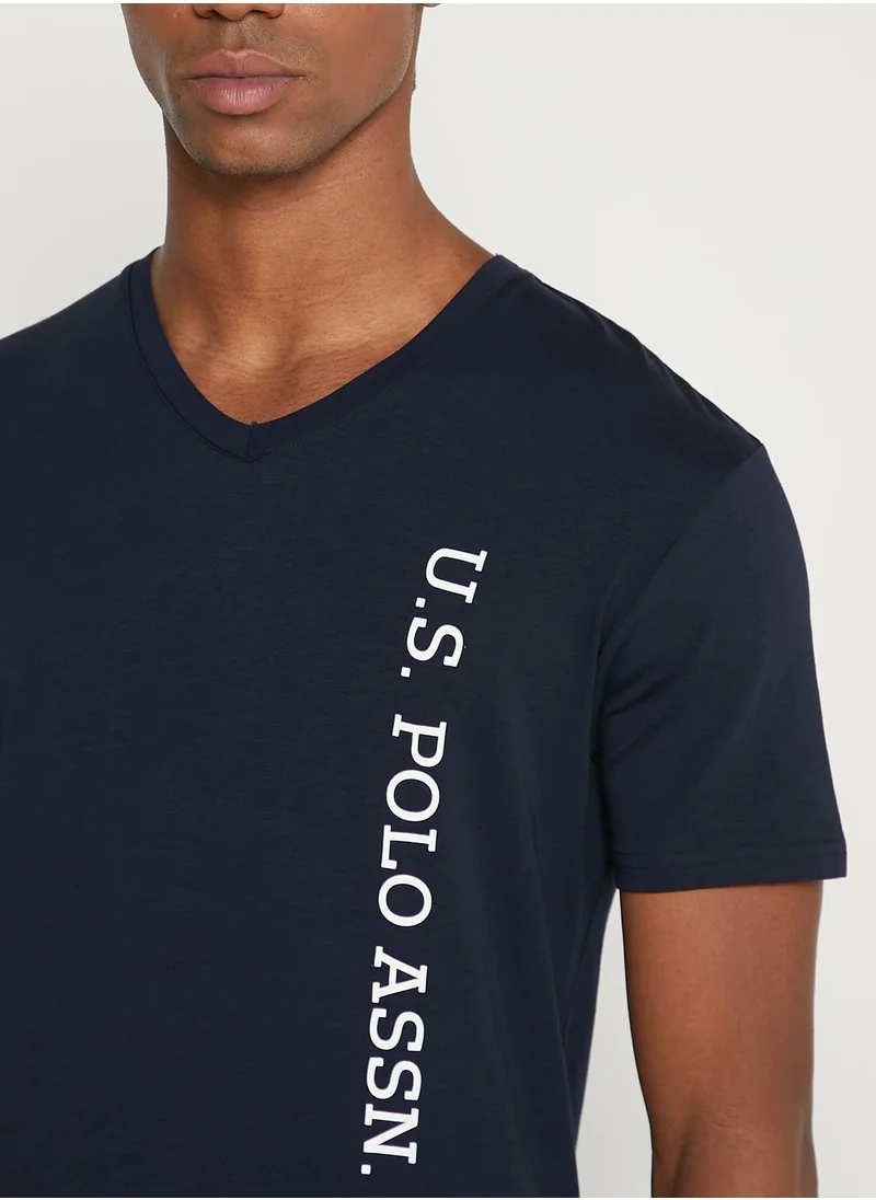 U.S. Polo Assn. Logo V-Neck T-Shirt