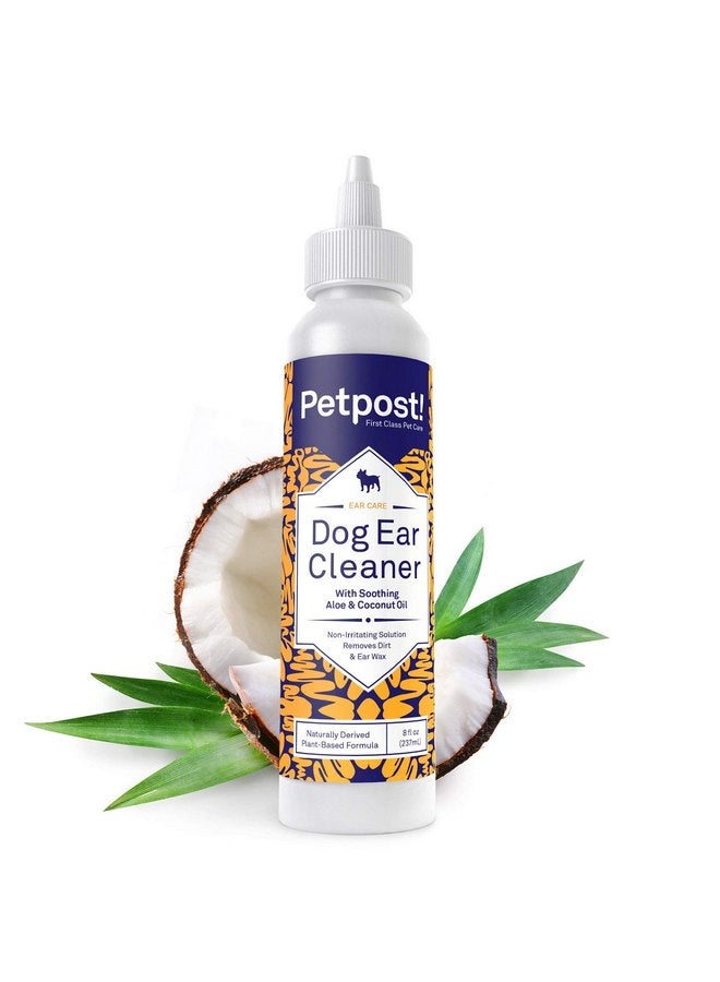 Petpost | Dog Ear Cleaner - Natural Coconut Oil Solution - Best Remedy for Odor - Dog Ear Problems - Chemical & Irritant Free 8 oz. - Image 1