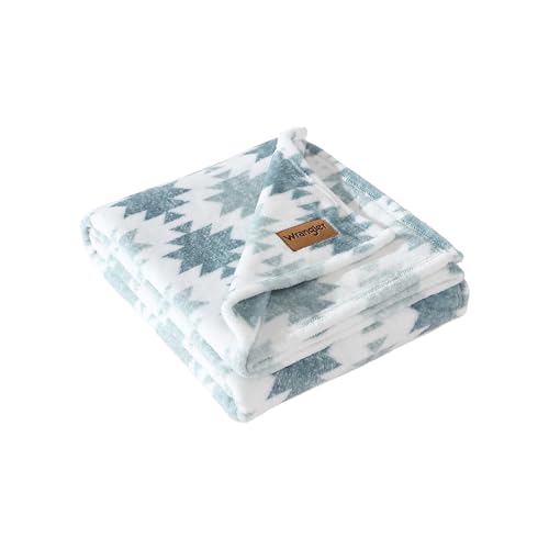 Wrangler - Blanket, Super Soft Sherpa Bedding, Yellowstone Inspired Throw Blanket for Couch or Bed (Canyon Ikat Blue, 50" x 60") - Image 2