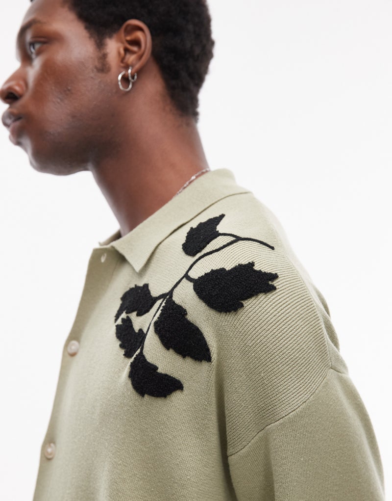 TOPMAN Floral Embroidered Short Sleeve Shirt - Image 3