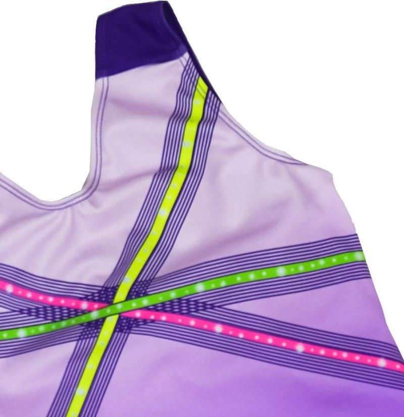 GK Glitz & Glam Gymnastics Leotard for Girls with Matching Scrunchie (Adult Extra Small, Purple) - Image 3