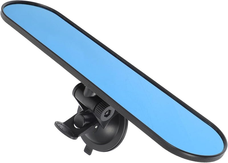 Rotatable Large Field Car Rear View Mirror 360° Wide Angle Interior Mirror Blue Tint for Vehicle Safety and Enhanced Driver Visibility - Image 1