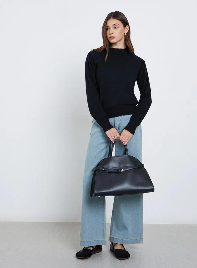 Styli Styli Women Black Knit Lone Sleeve Top