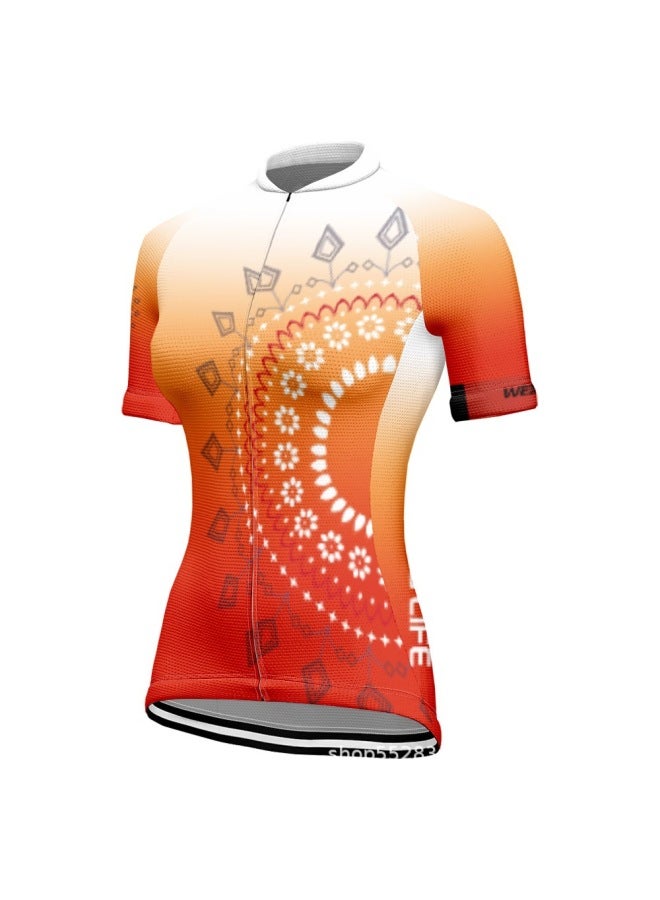 Summer New Product High-elasticity Bike Slim-fit Short-sleeve Top Cycling Jersey For Women