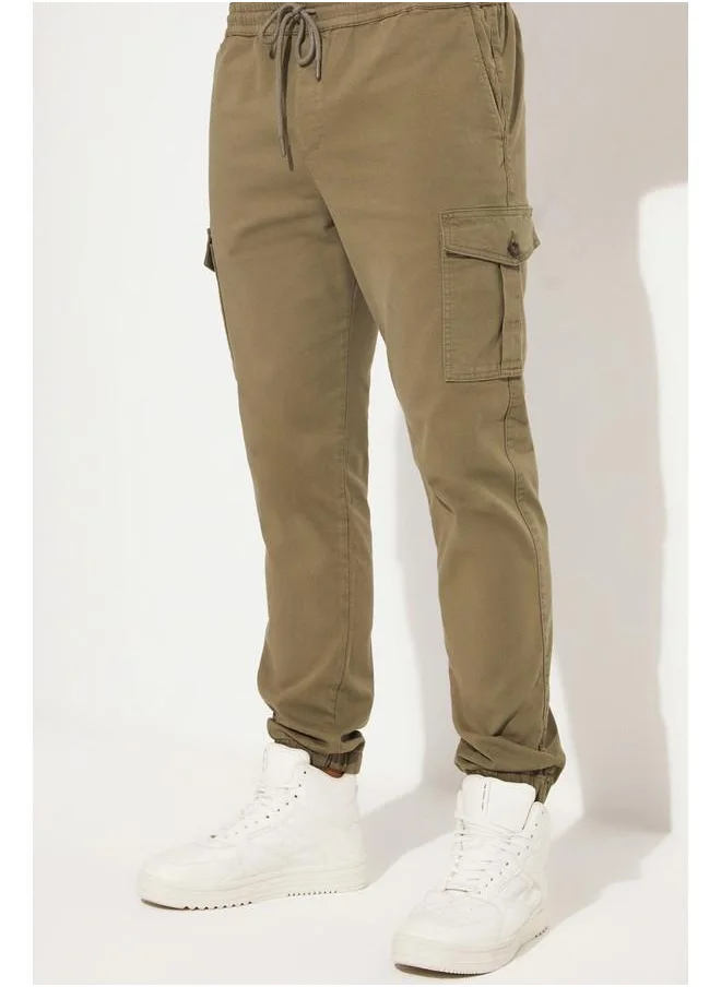 JUNE June Men Regular Fit Cargo Trouser Khaki