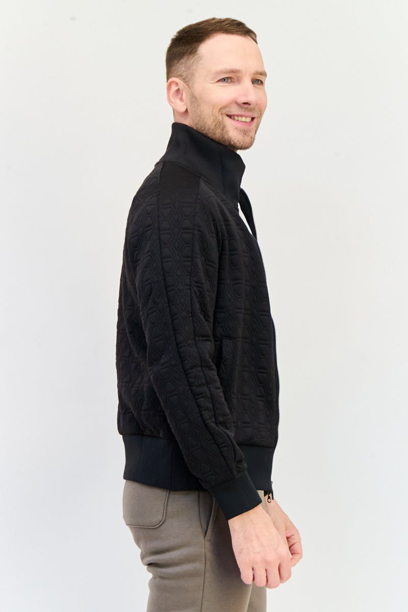 PUMA سويت شيرت رياضي للرجال بأكمام طويلة مناسب للخارج، أسود - Image 2