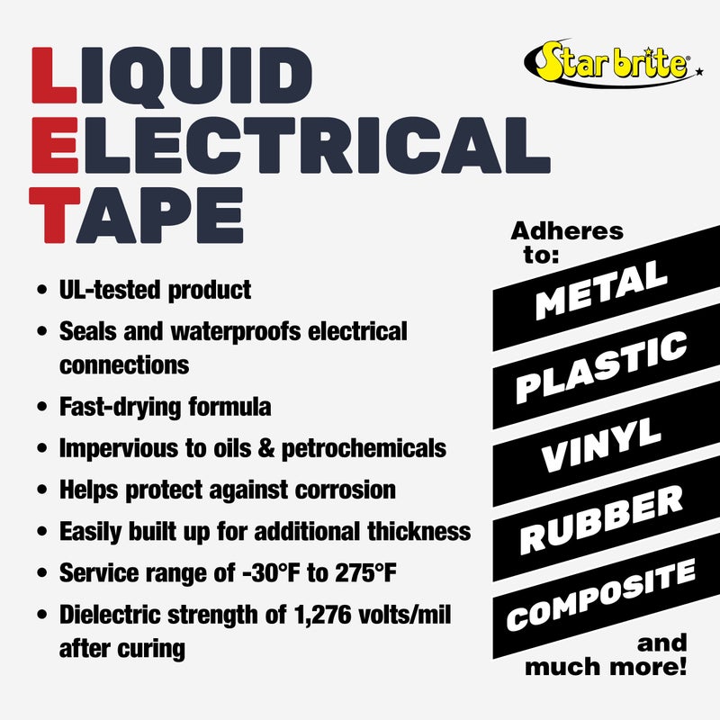 STAR BRITE Liquid Electrical Tape - Superior Adhesion and Flexible Protection for Frayed Cables, Terminals, and Electric Splices - Image 4